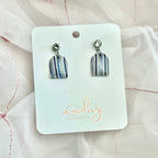 Shellie Delicate Vertical Striped Arch Stone Dangle
