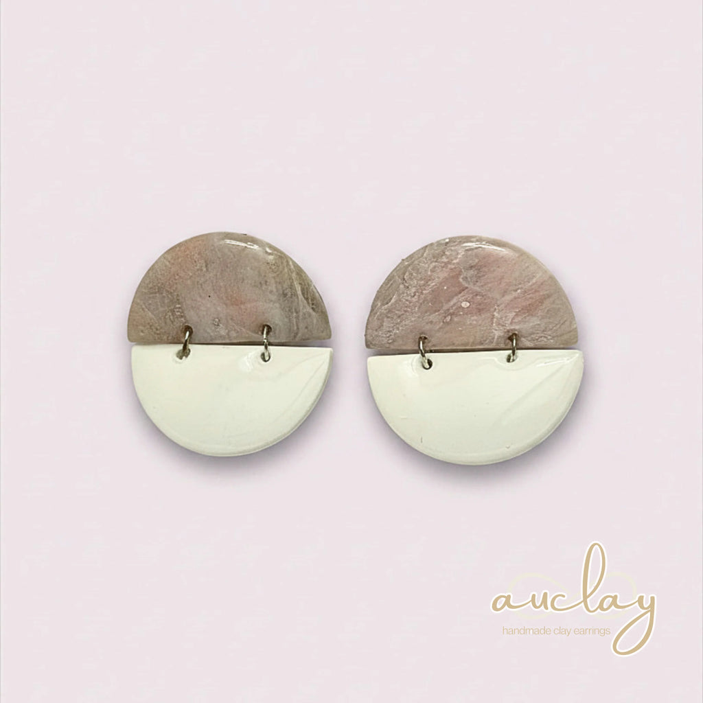 Ashley Statement White Marble Half Circles