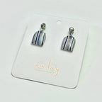 Shellie Delicate Vertical Striped Arch Stone Dangle