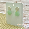 Maisie Delicate Seaglass White Circle Dangle Stud