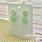 Maisie Delicate Seaglass White Circle Dangle Stud