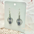 Shellie Delicate Stripe Small Bar Hoop Dangle