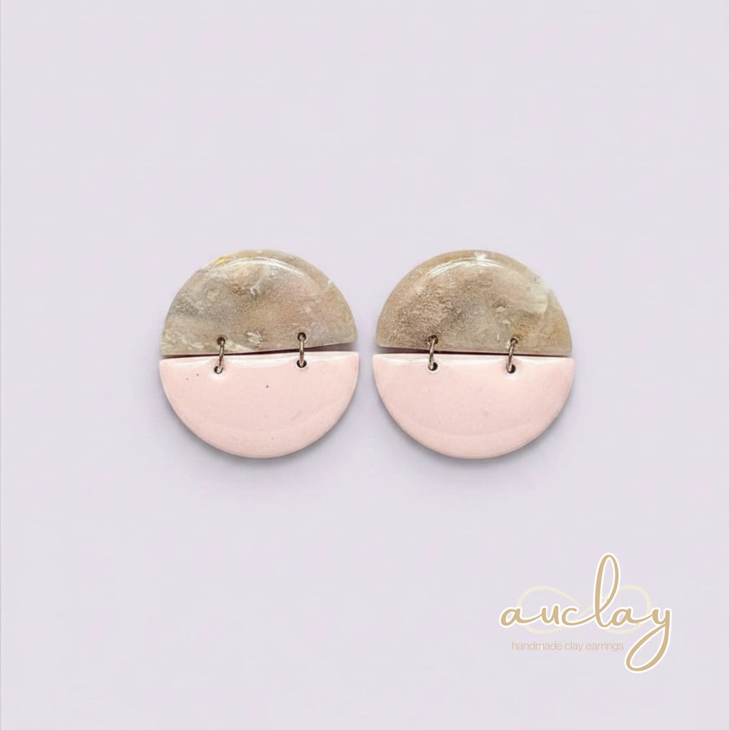 Ashley Statement Blush Marble Half Circles