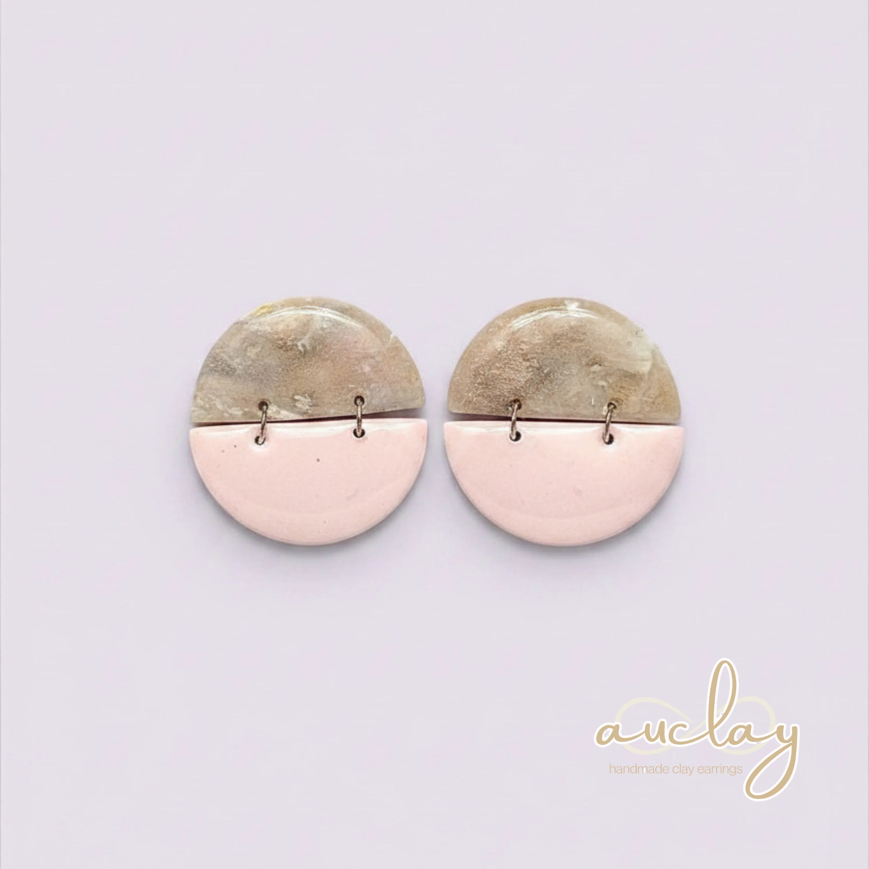 Ashley Statement Blush Marble Half Circles