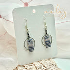 Shellie Delicate Stripe Small Bar Hoop Dangle