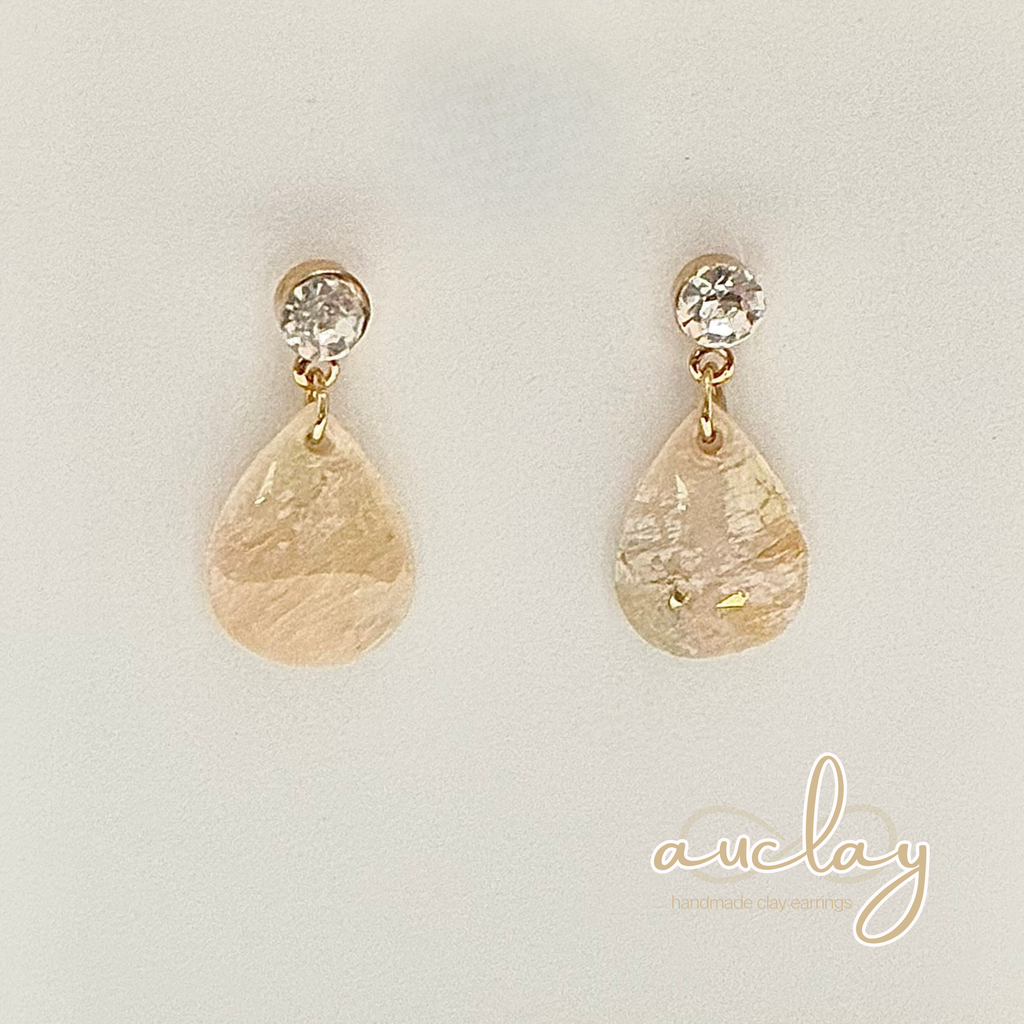 Millie Delicate Gold Marble Teardrop Dangle