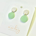 Maisie Delicate Seaglass White Circle Dangle Stud