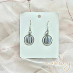 Shellie Delicate Striped Circle Stone Hoop Dangle