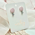 Shellie Delicate Pink Circle Stone Stud Dangle