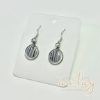 Shellie Delicate Striped Circle Stone Hoop Dangle