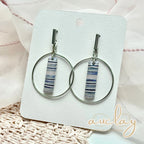Shellie Statement Stripe Bar Hoop Dangle