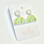 Maisie Delicate Seaglass Mosaic Half Circle Dangle Stud