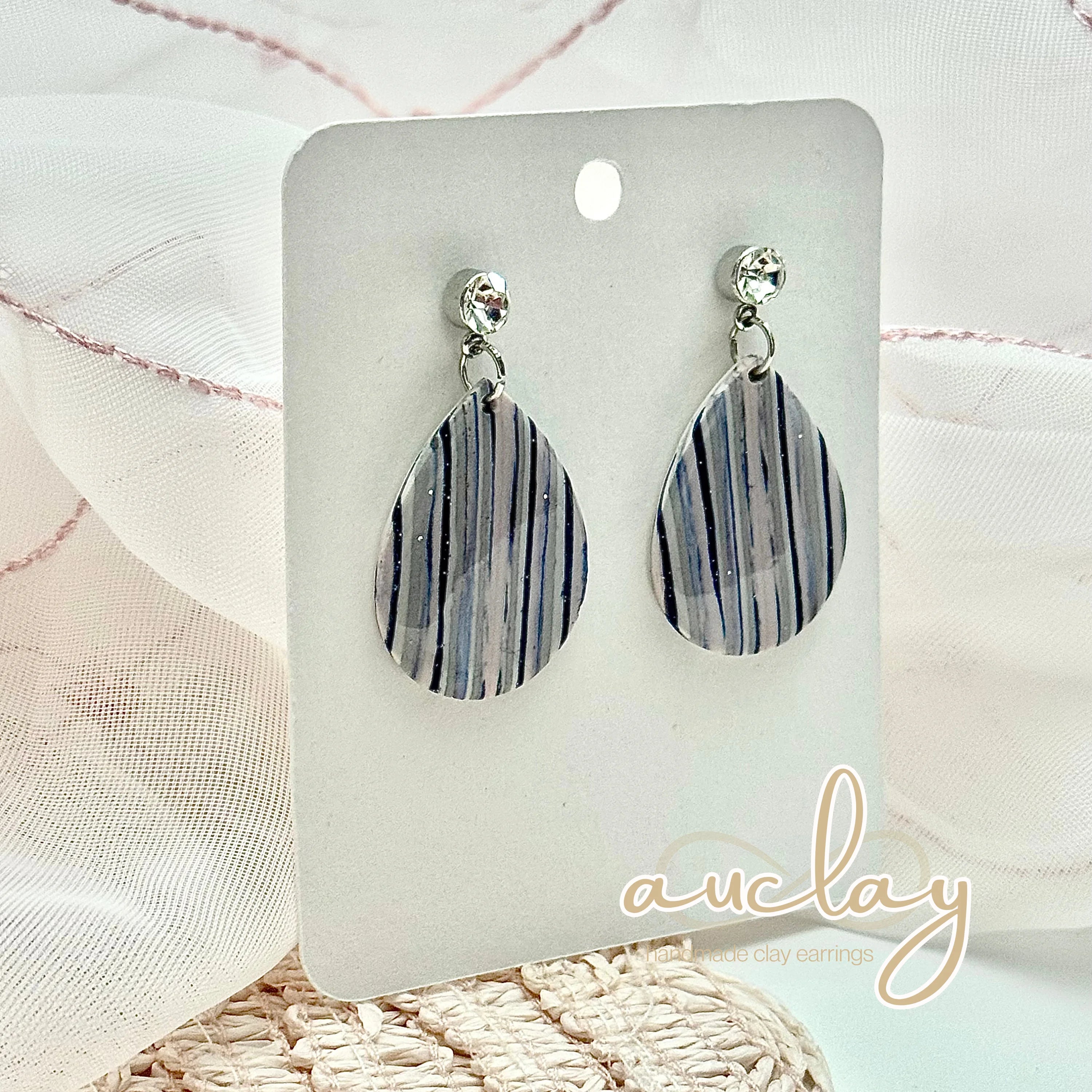 Shellie Statement Stripe Stone Teardrop