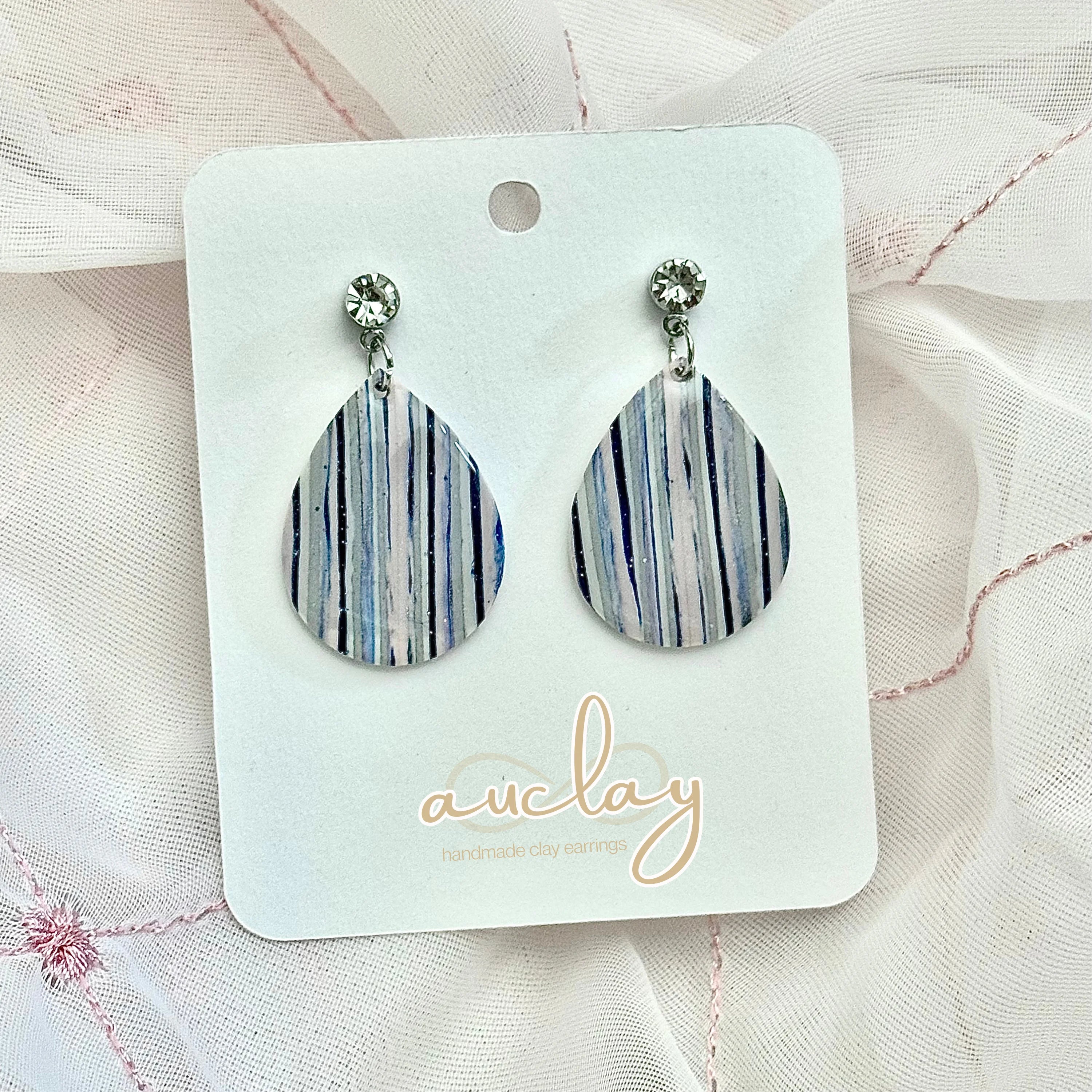 Shellie Statement Stripe Stone Teardrop