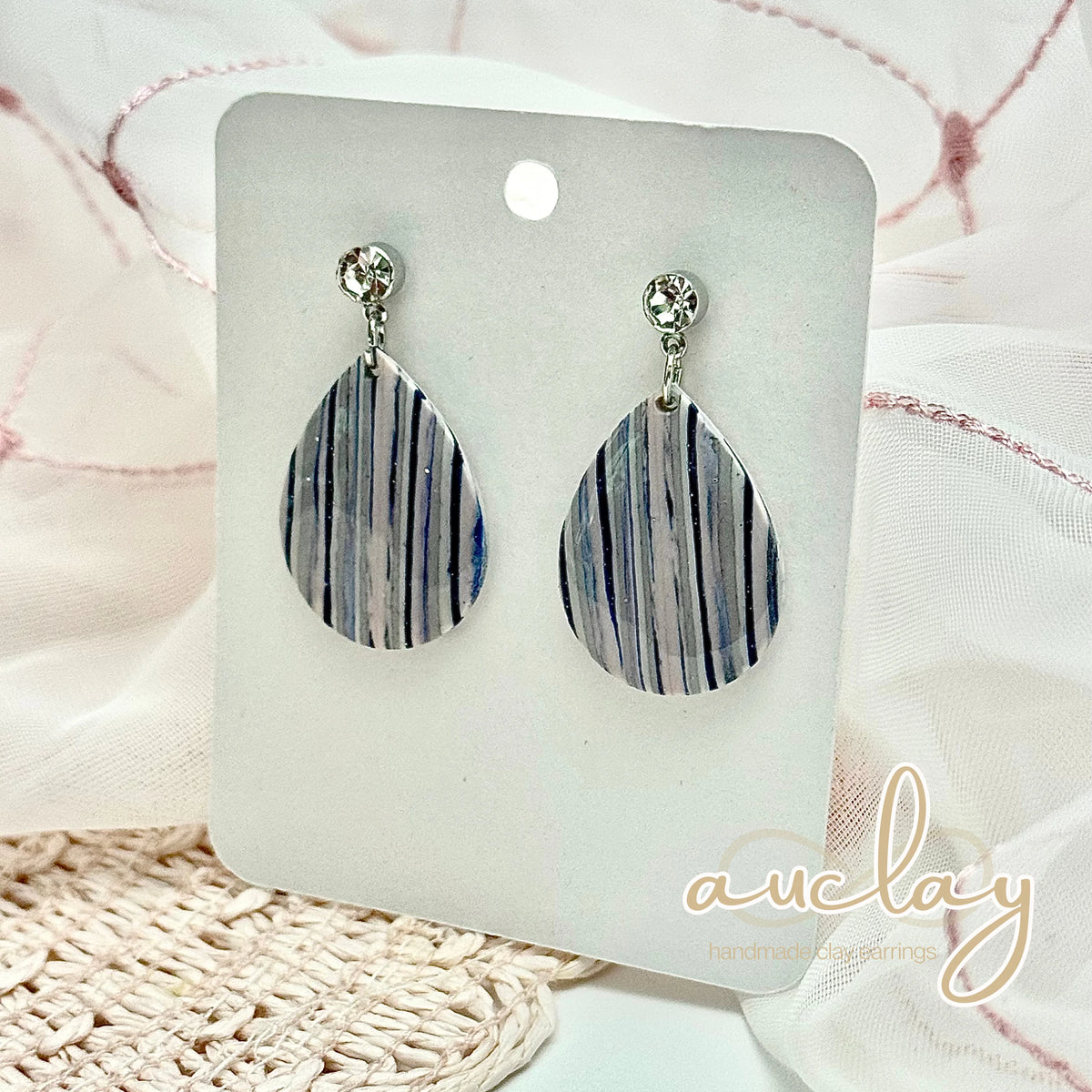 Shellie Statement Stripe Stone Teardrop