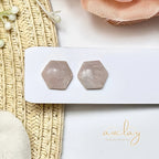 Ashley Everyday Pink Marble Hexagon Stud