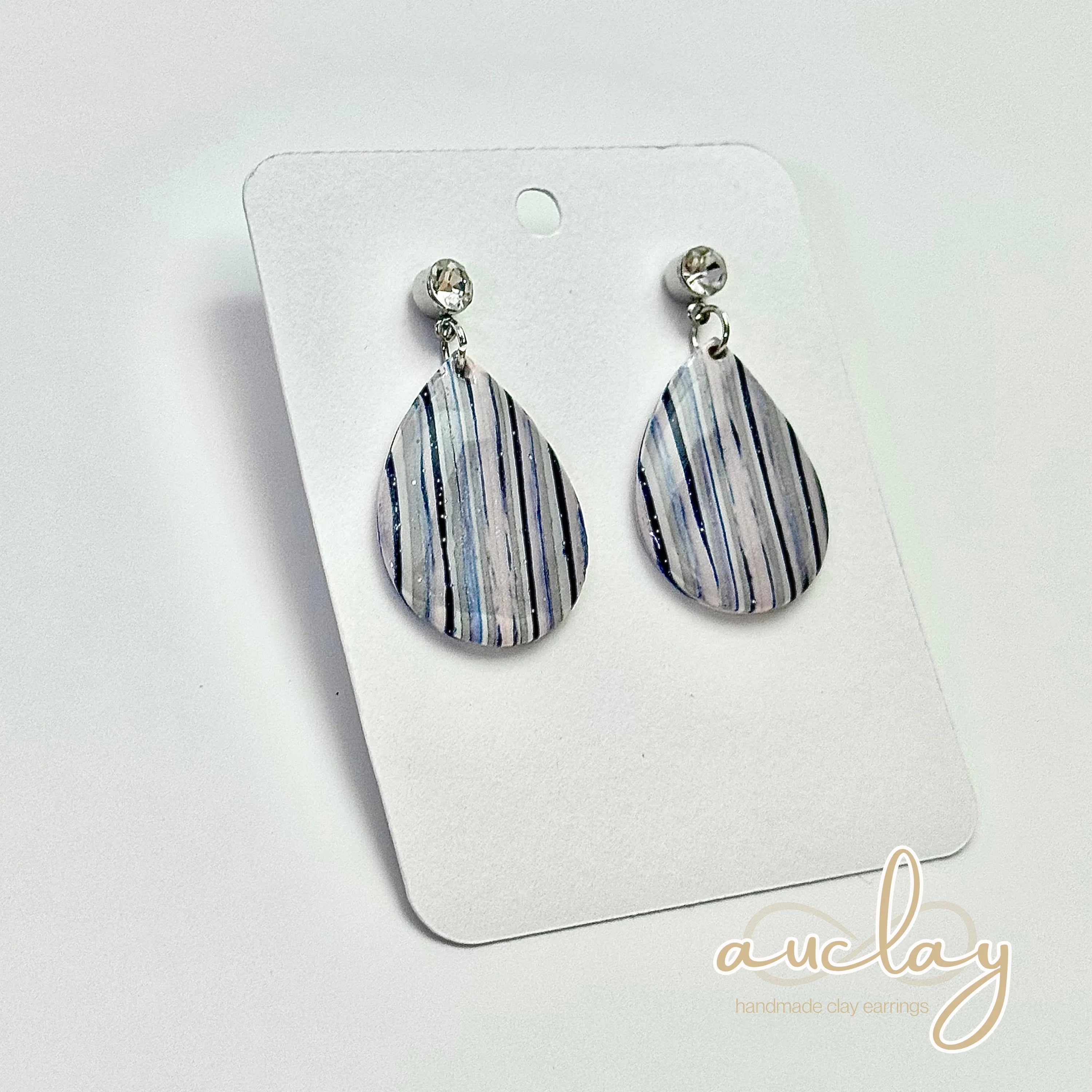 Shellie Statement Stripe Stone Teardrop
