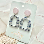Shellie Statement Stripe Circle Arch Dandle Stud