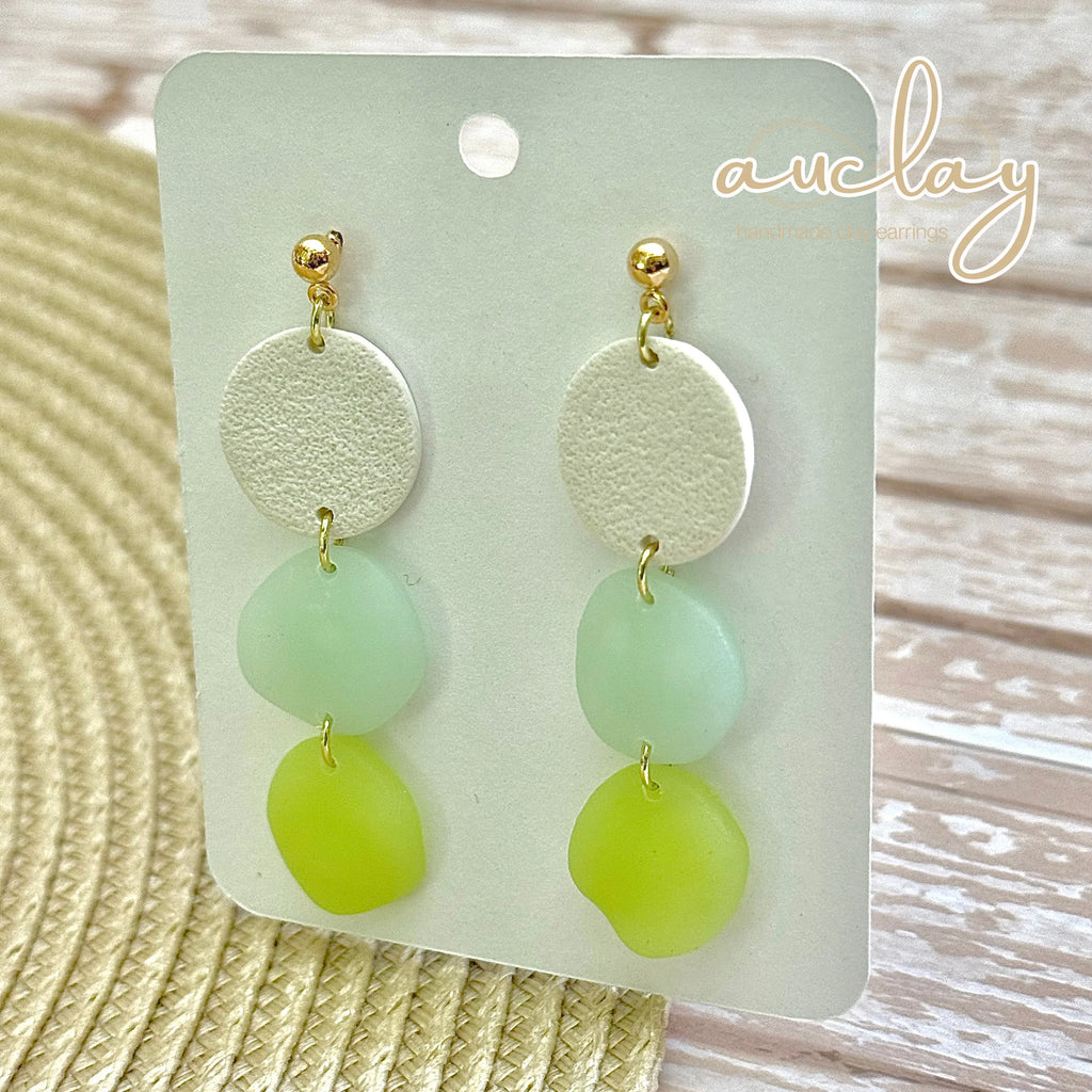 Maisie Statement Seaglass White Circle Dangle
