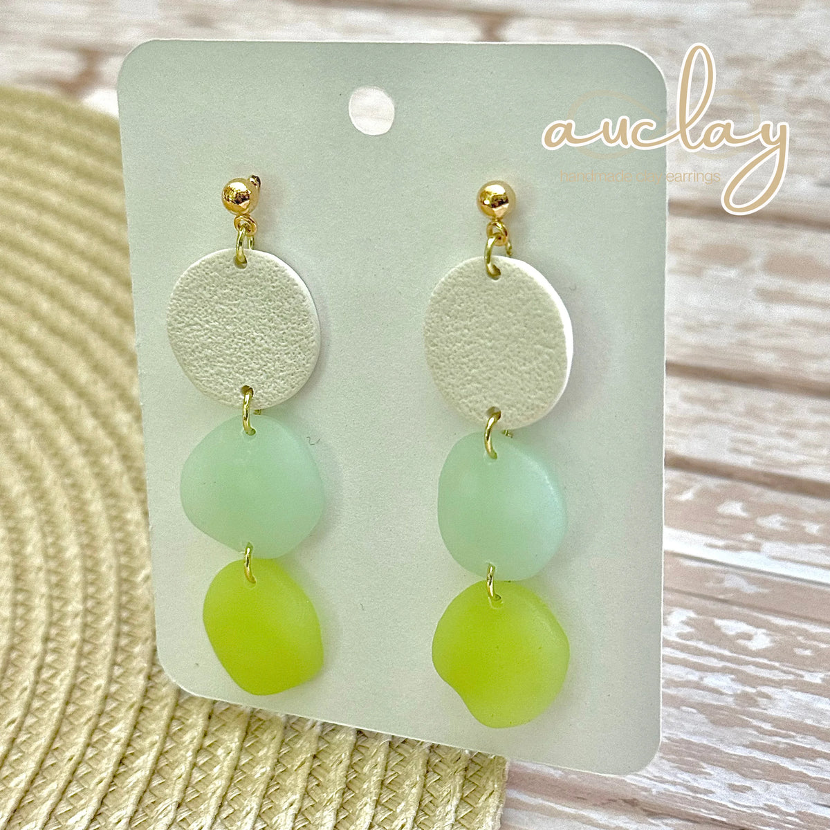 Maisie Statement Seaglass White Circle Dangle