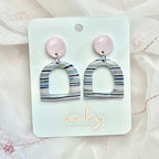 Shellie Statement Stripe Circle Arch Dandle Stud