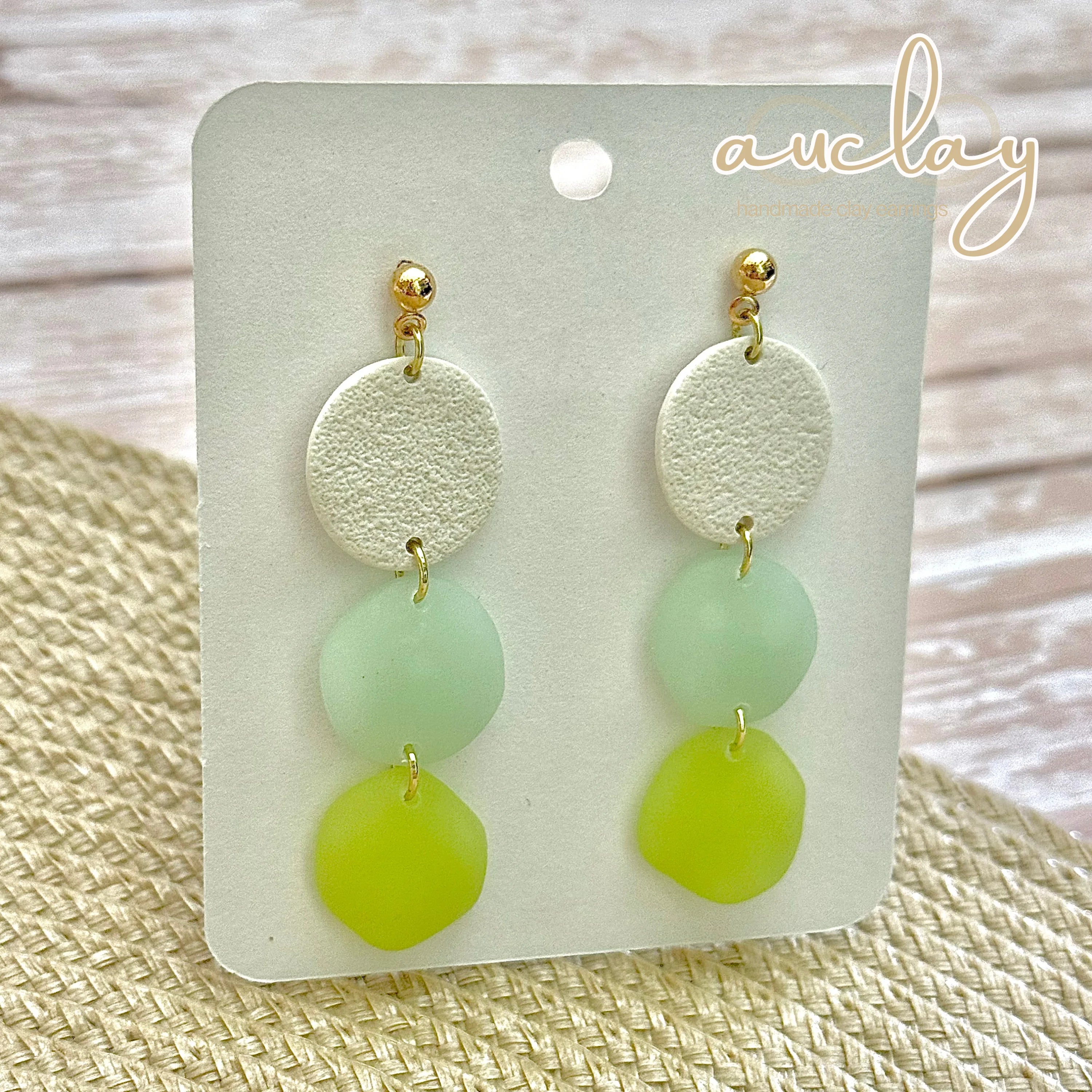 Maisie Statement Seaglass White Circle Dangle