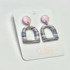 Shellie Statement Stripe Circle Arch Dandle Stud