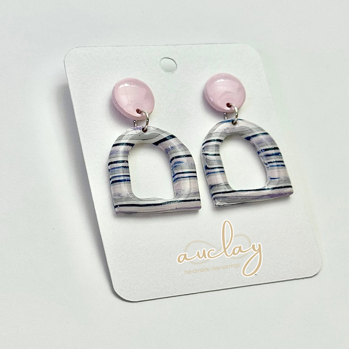 Shellie Statement Stripe Circle Arch Dandle Stud