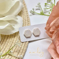 Ashley Everyday White Hexagon Stud