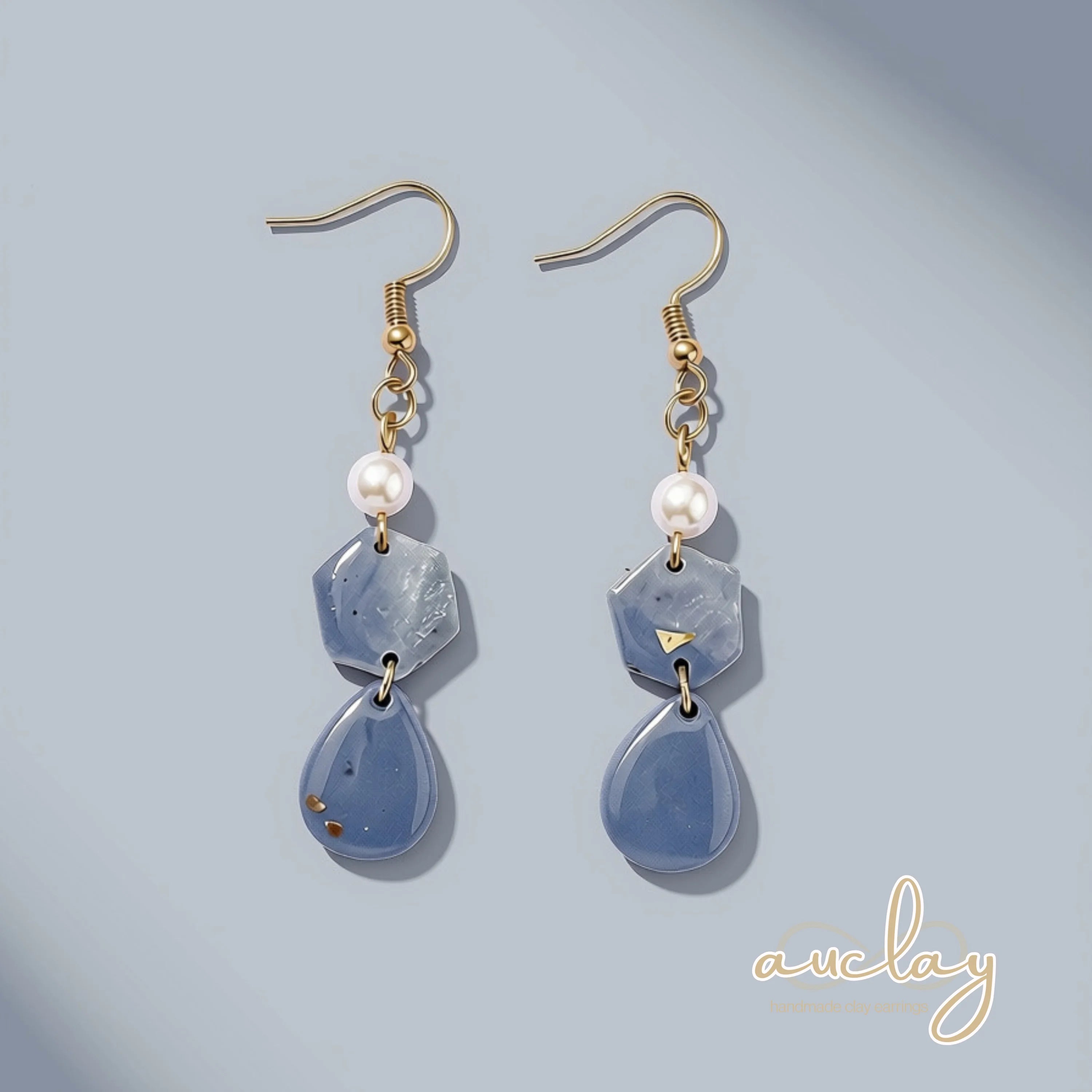 Julia Delicate Blue Marble Pearl Dangle