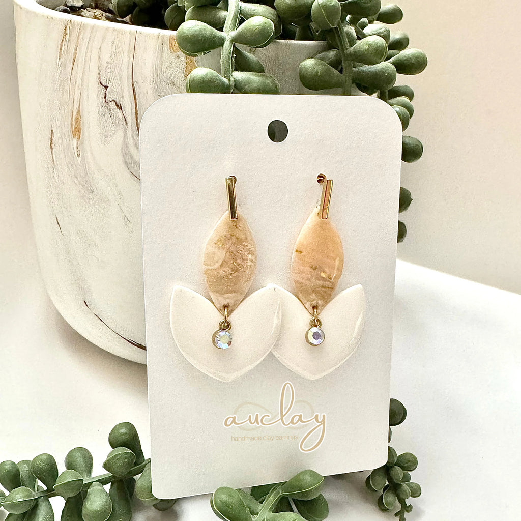 Millie Statement White Bottom Flower Drop Dangle