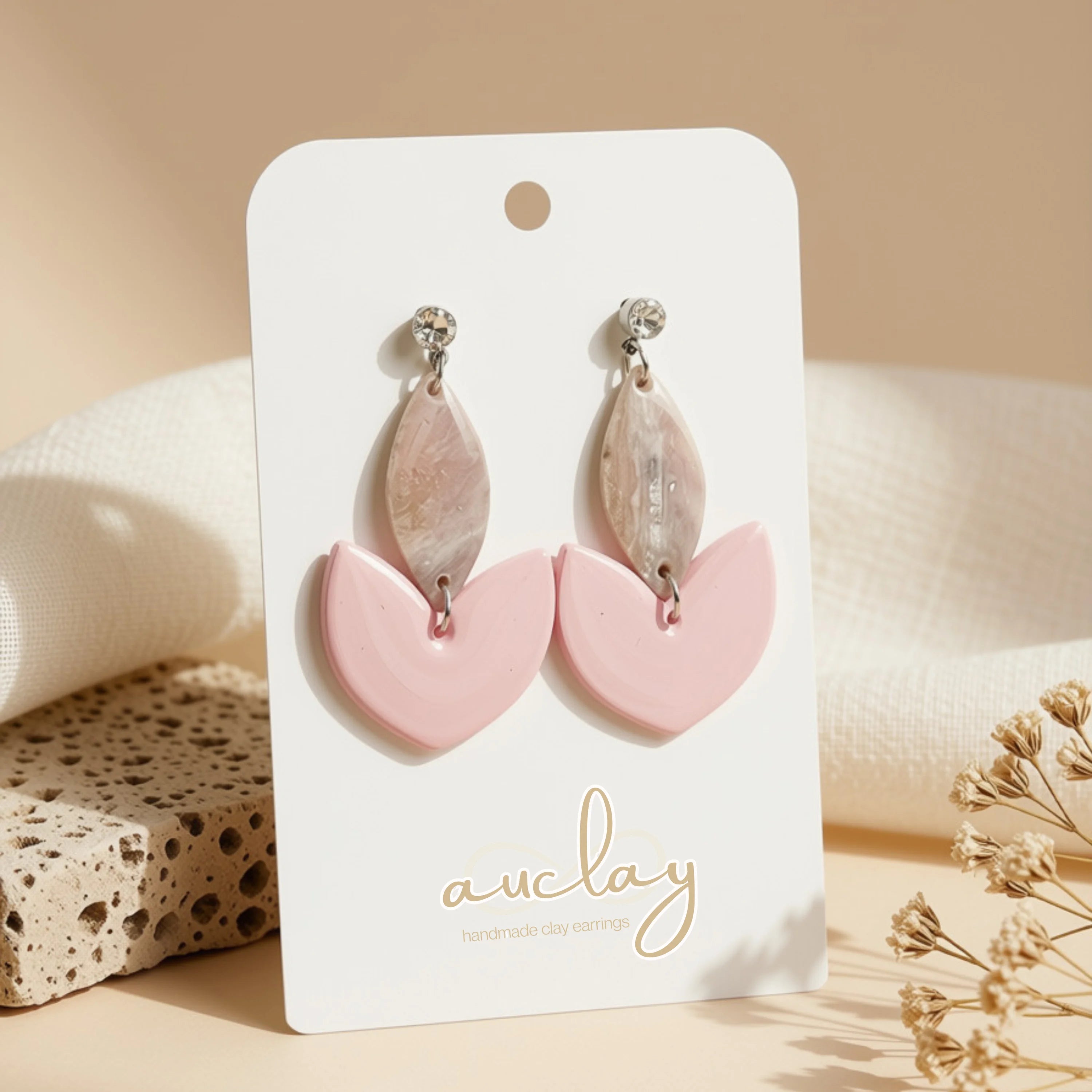 Ashley Statement Blush Bottom Marble Petal Drop