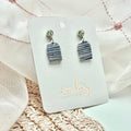 Shellie Delicate Horizontal Striped Arch Stone Dangle