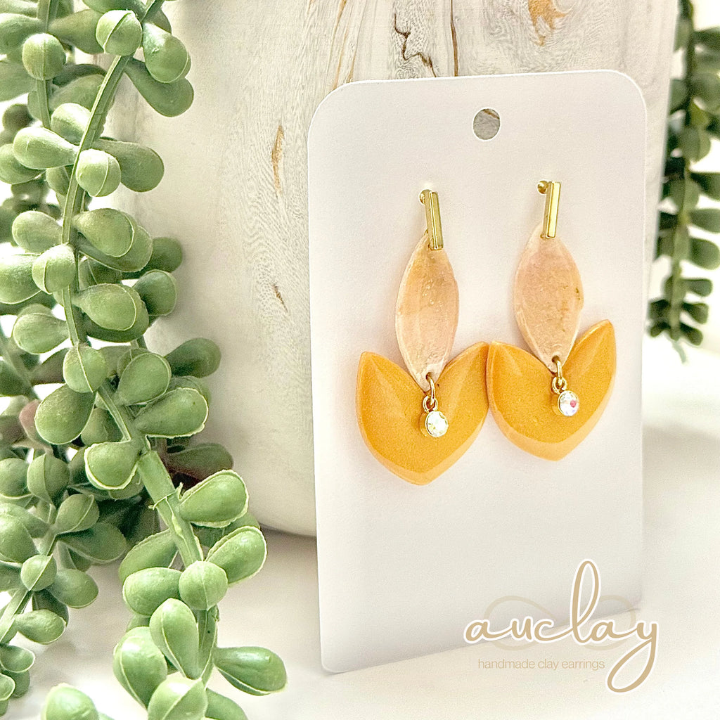 Millie Statement Gold Bottom Flower Drop Dangle