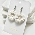Chanti Statement White Flower Silver Bar Dangle
