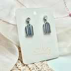Shellie Delicate Vertical Striped Arch Stone Dangle